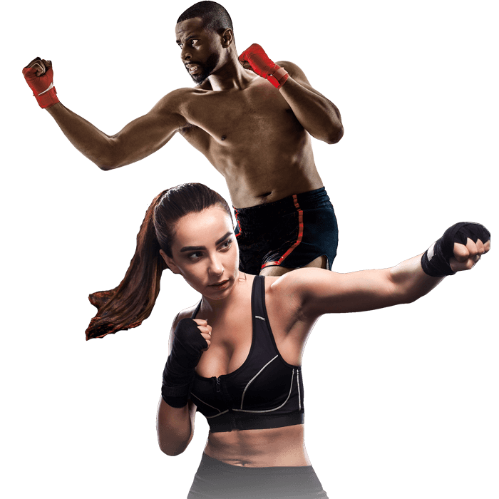 Mixed Martial Arts Lessons for Adults in Clinton Township MI - Man and Woman Punching Hooks